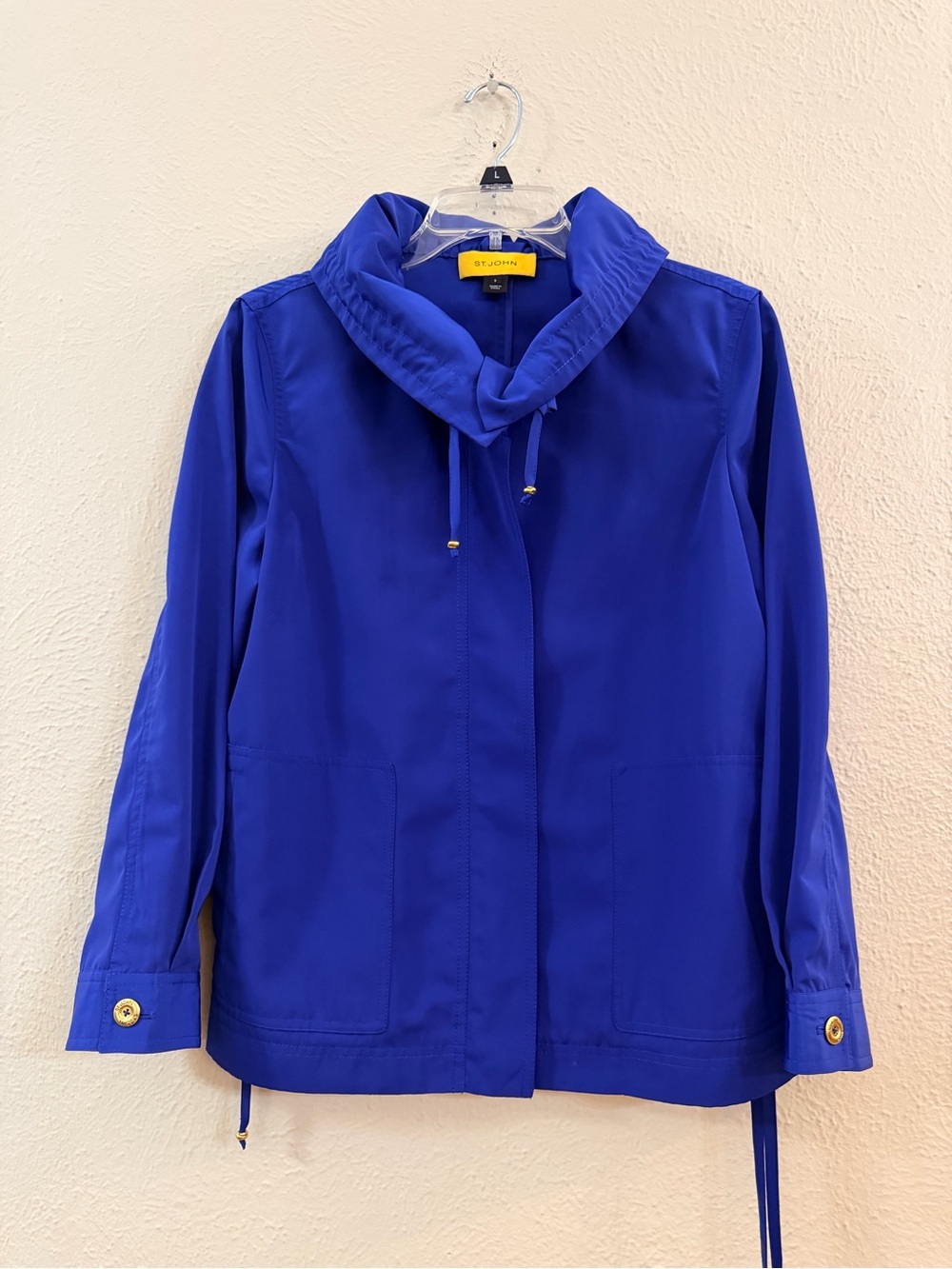 St John Royal blue cowl neck lightweight jacket